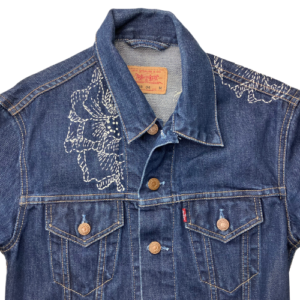 KIT Flower Sashiko Embroidery Denim Jacket Jeans Boho Visible Mending Repair Patches | Garment decoration | Reuse | Repair