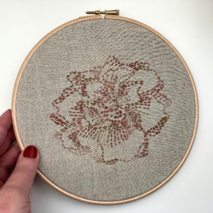 EMBROIDERY KIT Sashiko Rosa Natural Blush