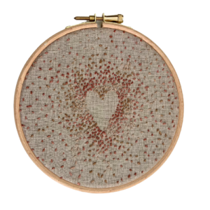 EMBROIDERY KIT Sashiko Heart COEUR Natural Blush