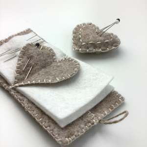 SEWING KIT Felt Needle Book and Heart Pin Cushion TIGGY